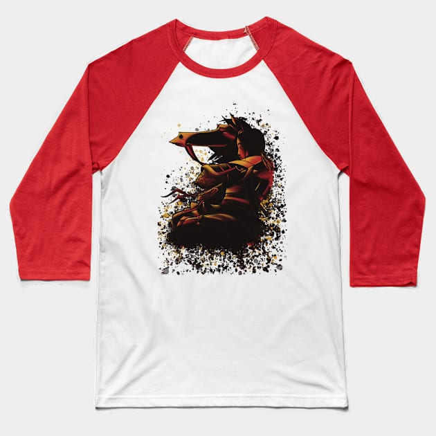 Warrior Rider Baseball T-Shirt by fantasmicthreads